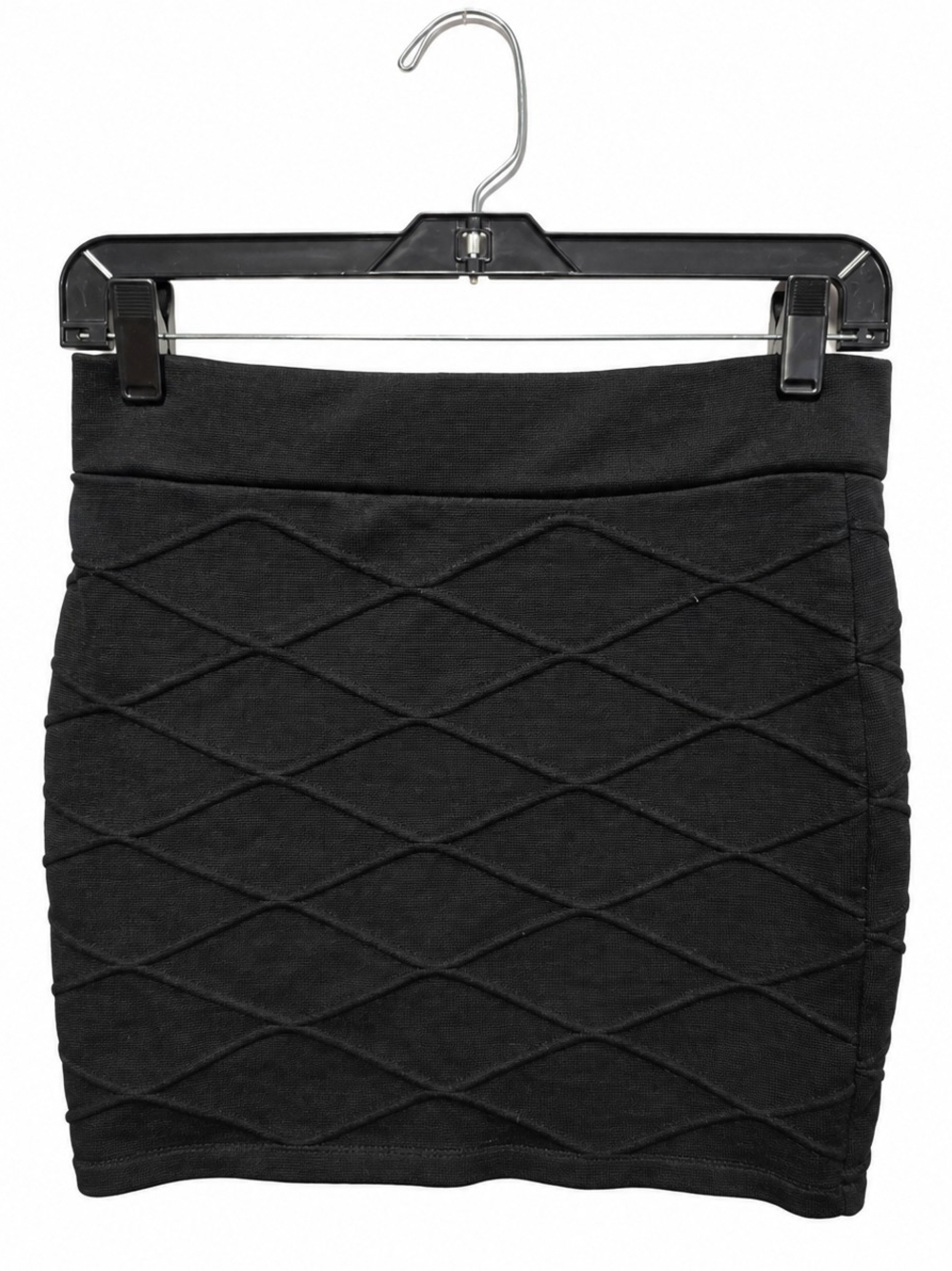 Debut Black Textured Diamond Mini Skirt XL Y2K